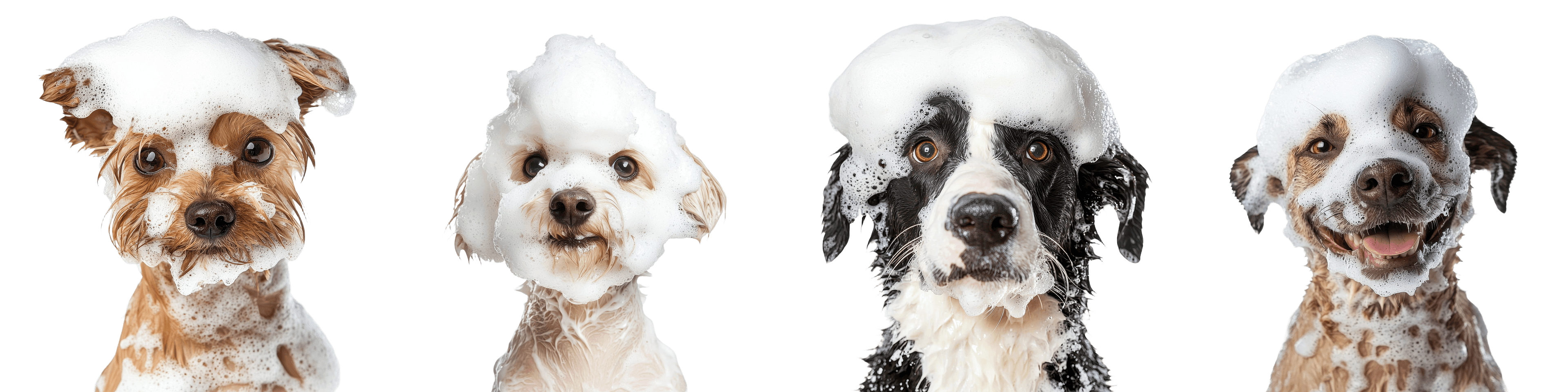 Fluffy dog enjoying spa